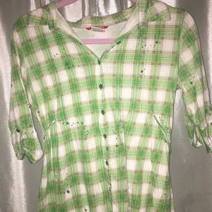 Pain splatter design plaid shirt. Union bay.